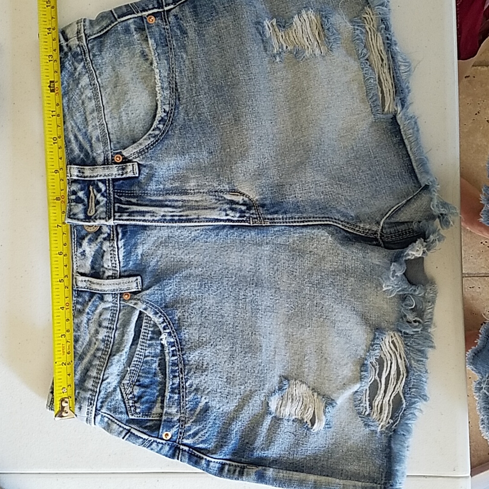 High rise jean shorts